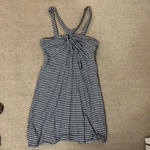 Urban outfitters black and white plaid halter dress